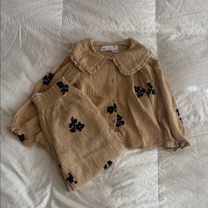 ZARA Kids Tan Shirt and Pants Set